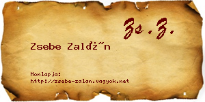 Zsebe Zalán névjegykártya